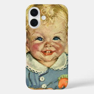 Vintage Cute Blonde Scandinavian Child with Curls iPhone 16 Case