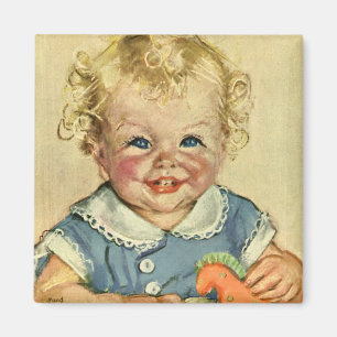 Vintage Cute Blonde Scandinavian Child with Curls Magnet