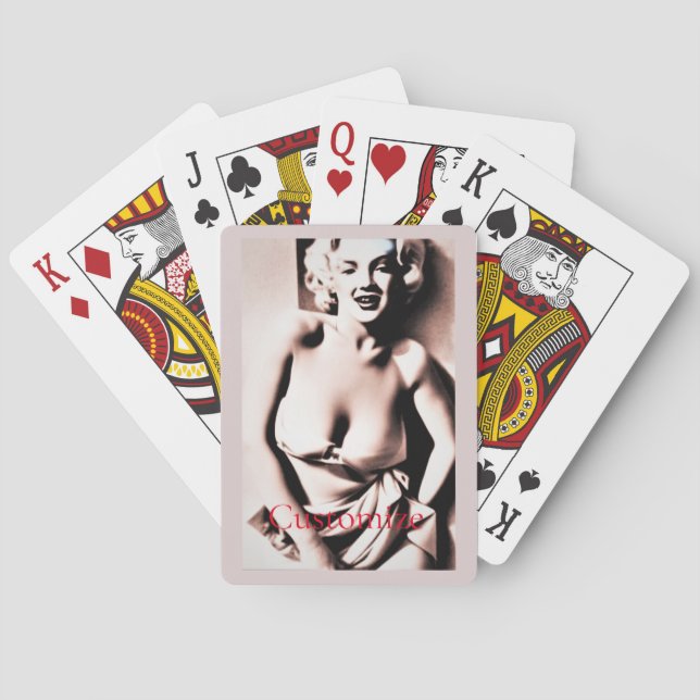 Vintage Cute Blonde Thunder_Cove  Playing Cards (Back)