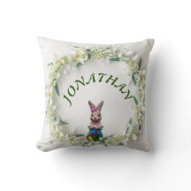 Vintage Cute Bunny Botanical Name Baby Boy Nursery