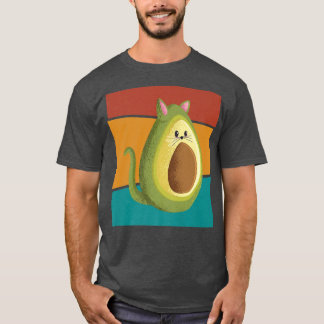 Vintage Cute Cat Avocado T-Shirt