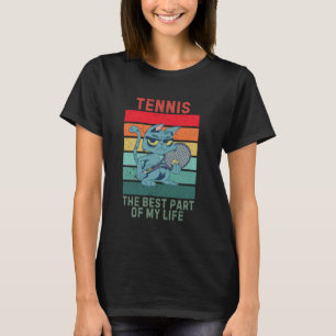 Vintage Cute Cat The Best Part Of My Life Tennis L T-Shirt