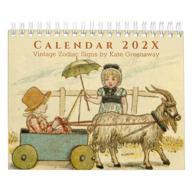 Vintage Cute Children Kate Greenaway  Zodiac Signs Calendar (Cover)