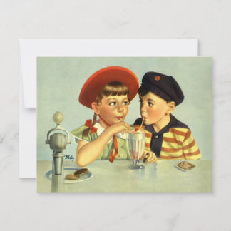 Vintage Cute Children, Malt Shop Invitation