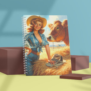 Vintage Cute Cowgirl Pin-up Notebook