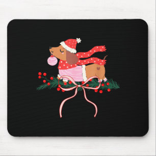 Vintage Cute Dachshund Christmas Wiener Dog Lover Mouse Pad