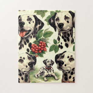 Vintage Cute Dalmatian Illustration Jigsaw Puzzle