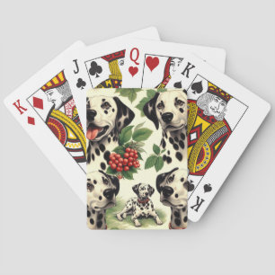 Vintage Cute Dalmatian Illustration Playing Cards