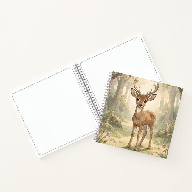 Vintage cute deer in the forest notebook (Inside)