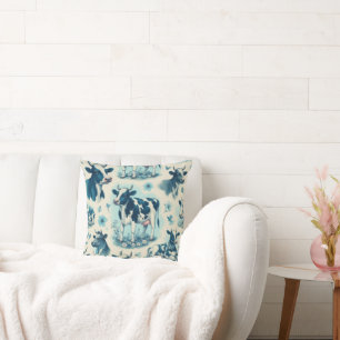 Vintage Cute Farm Cow Seamless Cushion