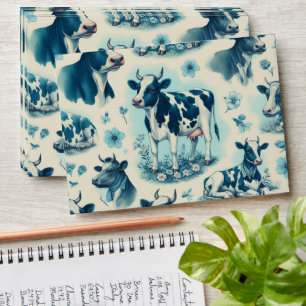 Vintage Cute Farm Cow Seamless Envelope