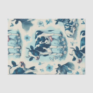 Vintage Cute Farm Cow Seamless Tissue Paper