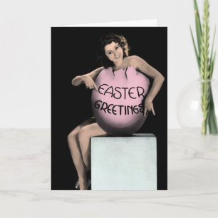 Vintage Cute Girl Easter Card