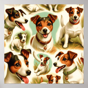 Vintage Cute Jack Russell Terrier Poster