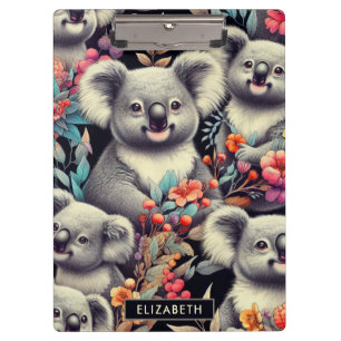 Vintage Cute Koala Painting Clipboard