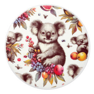 Vintage Cute Koala Painting Seamless Ceramic Knob