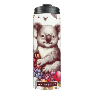 Vintage Cute Koala Painting Seamless Thermal Tumbler