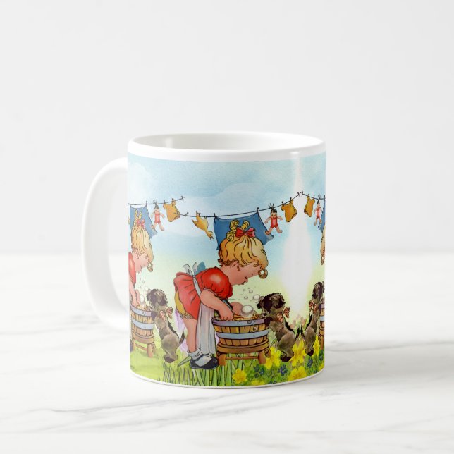Vintage Cute Little Girl  Coffee Mug (Front Left)