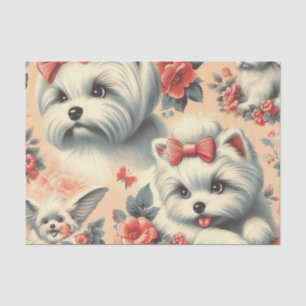Vintage Cute Maltese Dog Tissue Paper