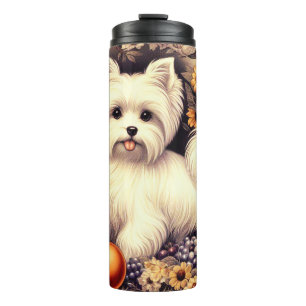 Vintage Cute Maltese Thermal Tumbler