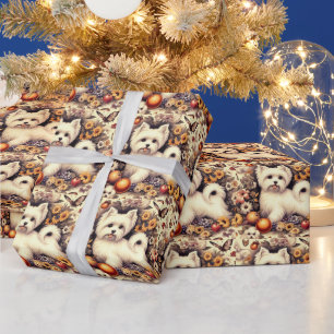 Vintage Cute Maltese Wrapping Paper