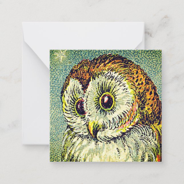 Vintage cute owl illustration card (Front)