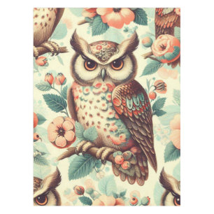 Vintage Cute Owl Pattern Tablecloth
