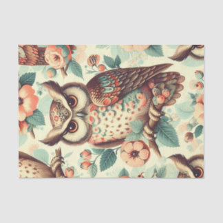Vintage Cute Owl Pattern Tissue Paper