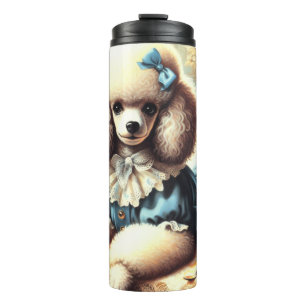 Vintage Cute Poodle Painting Thermal Tumbler
