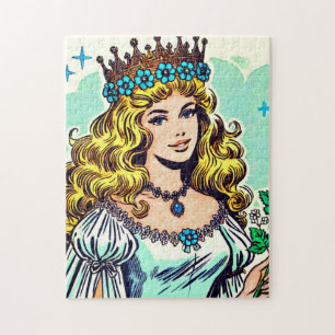 Vintage Cute Princess Comics Jigsaw Puzzle