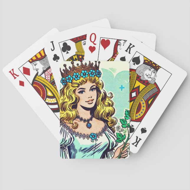 Vintage Cute Princess Comics Playing Cards (Back)