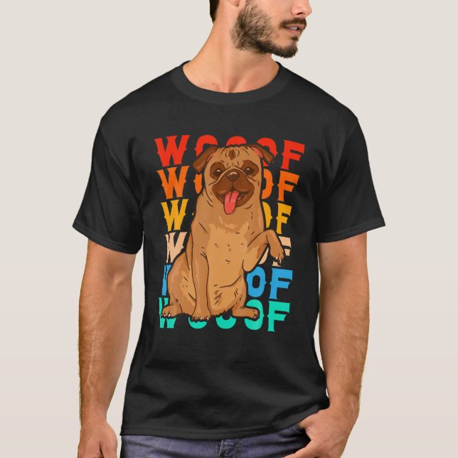 Vintage Cute Pug T-Shirt (Front)