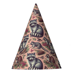 Vintage Cute Racoon Party Hat