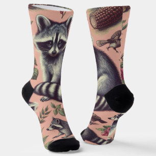 Vintage Cute Racoon Socks