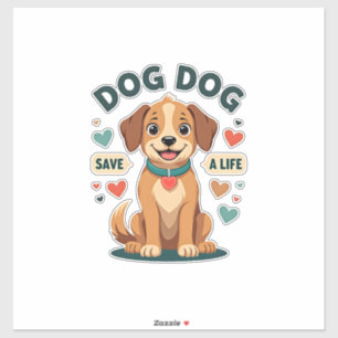 Vintage Cute Rescue Dog Save A Life Cartoon Puppy 