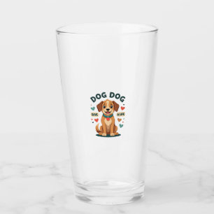 Vintage Cute Rescue Dog Save A Life Cartoon Puppy  Glass