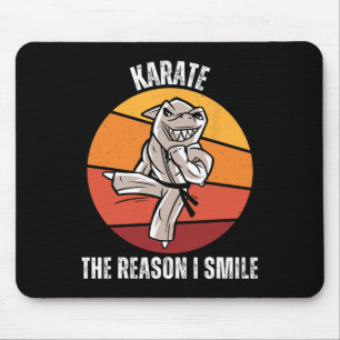 Vintage Cute Shark Karate The Reason I Smile Mouse Pad
