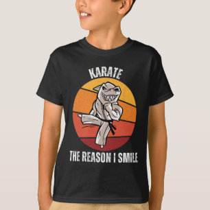 Vintage Cute Shark Karate The Reason I Smile  T-Shirt