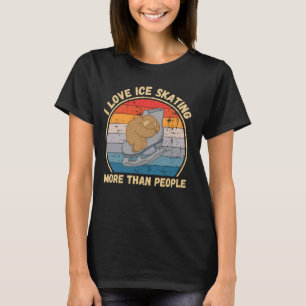 Vintage Cute Sloth I Love Ice Skating More Than Pe T-Shirt
