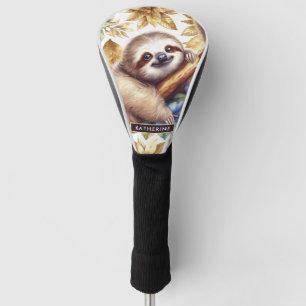 Vintage Cute Sloth Pattern Golf Head Cover