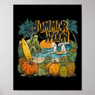 Vintage Cute Spooky Summer Halloween Funny Summerw Poster
