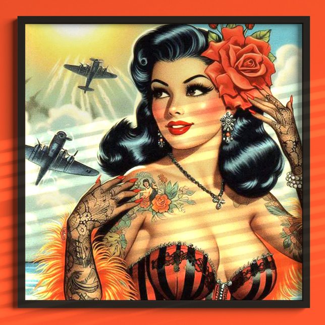Vintage Cute Tattoo Girl Poster (Creator Uploaded)