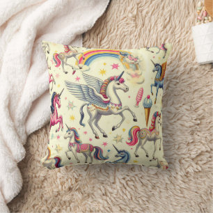 Vintage Cute Unicorn Pattern Cushion