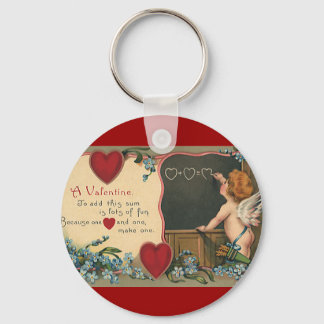 Vintage Cute Valentine's Day, Cherub Teacher Key Ring