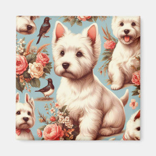Vintage Cute West Highland White Terrier Magnet