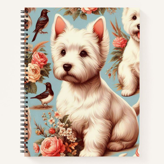 Vintage Cute West Highland White Terrier Notebook (Front)