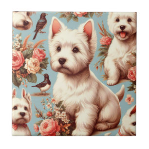 Vintage Cute West Highland White Terrier Tile