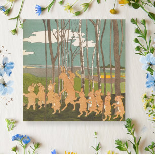 Vintage Cute Woodland Bunny Children Greeting Card