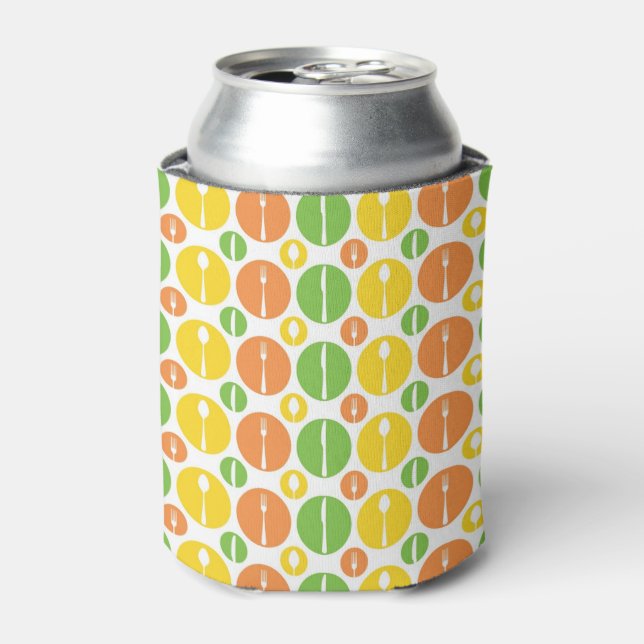 Vintage Cutlery Pattern Can Cooler (Can Front)