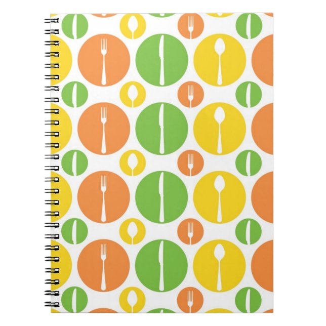 Vintage Cutlery Pattern Spiral Notebook (Front)